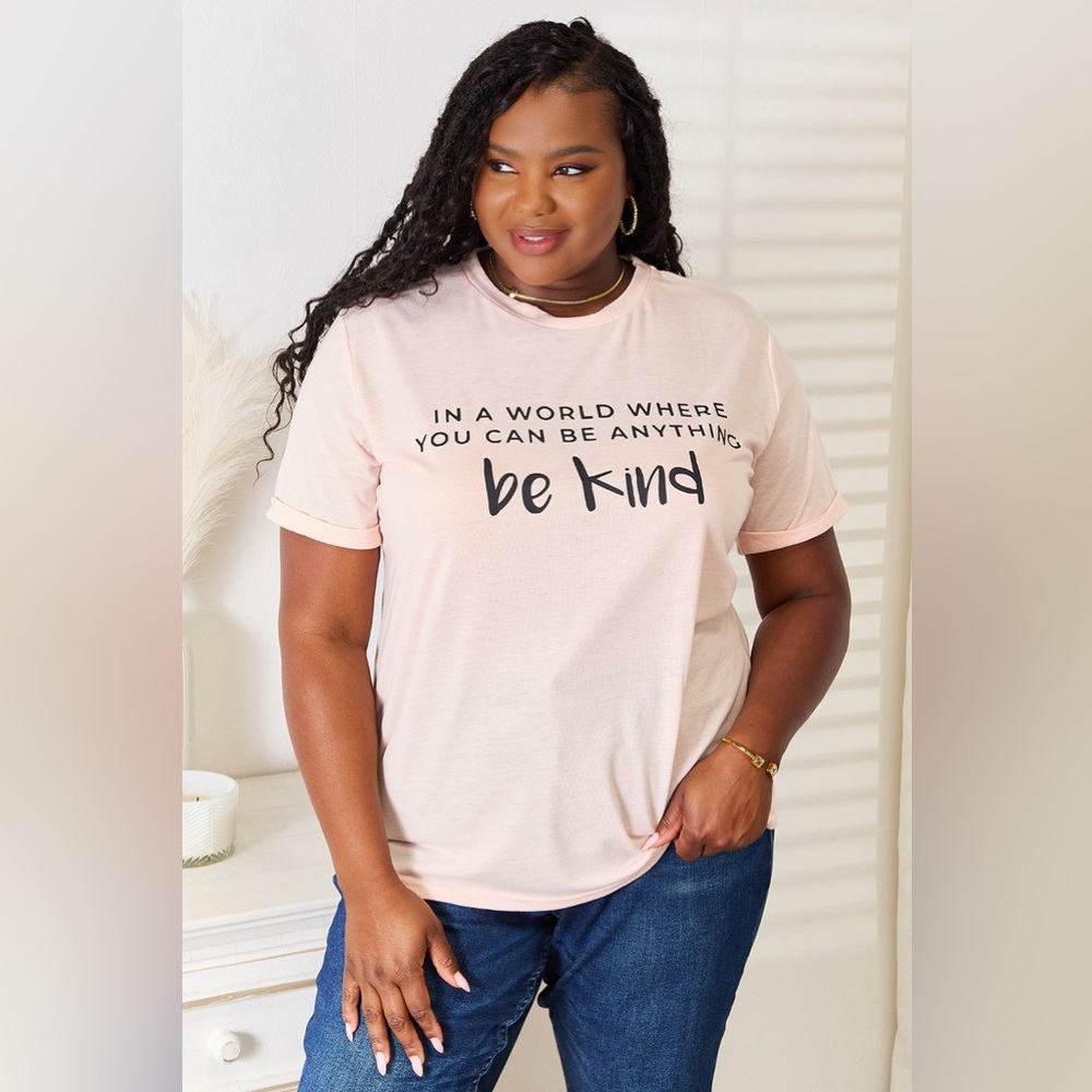 NEW**-Simply Love Slogan Graphic Cuffed T-Shirt OFFERS WELCOME